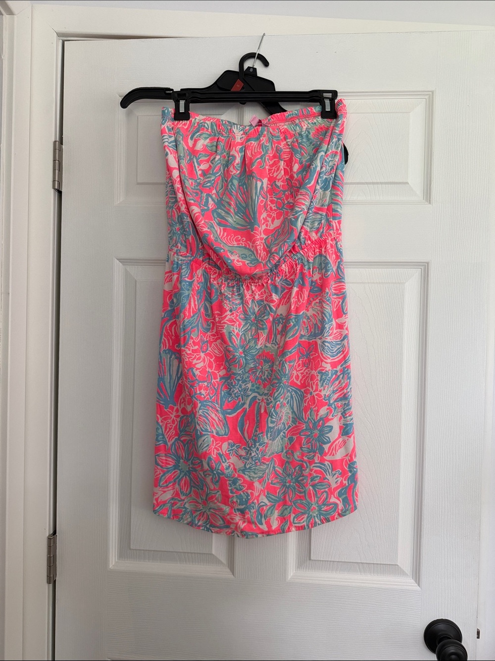 Lilly Pulitzer Pink & Aqua Floral Strapless Dress